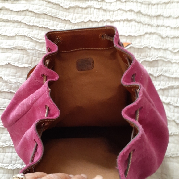 Pink Suede and Leather backpack - Picture 6 of 10